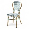 chaise de terrasse parisienne rotin gatti drucker AUTEUIL tressage vert et blanc