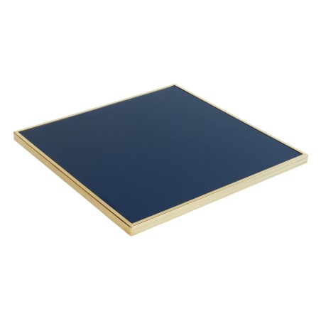 plateau de table carré en stratifié Bleu Marine - cadre laiton mouluré plateau de table carré en stratifié Bleu Marine - cadre laiton mouluré