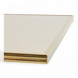 Plateau de table Carré - Crème - Cadre laiton
