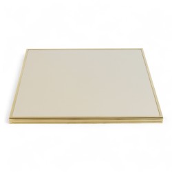 Plateau de table Carré - Crème - Cadre laiton