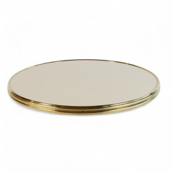Plateau de table couleur crème, mouluré cadrage doré en laiton