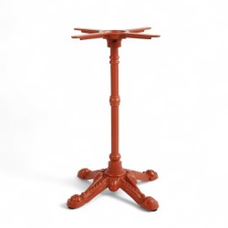 Pied de table en fonte BISTROT, couleur Terracotta - 4 Branches