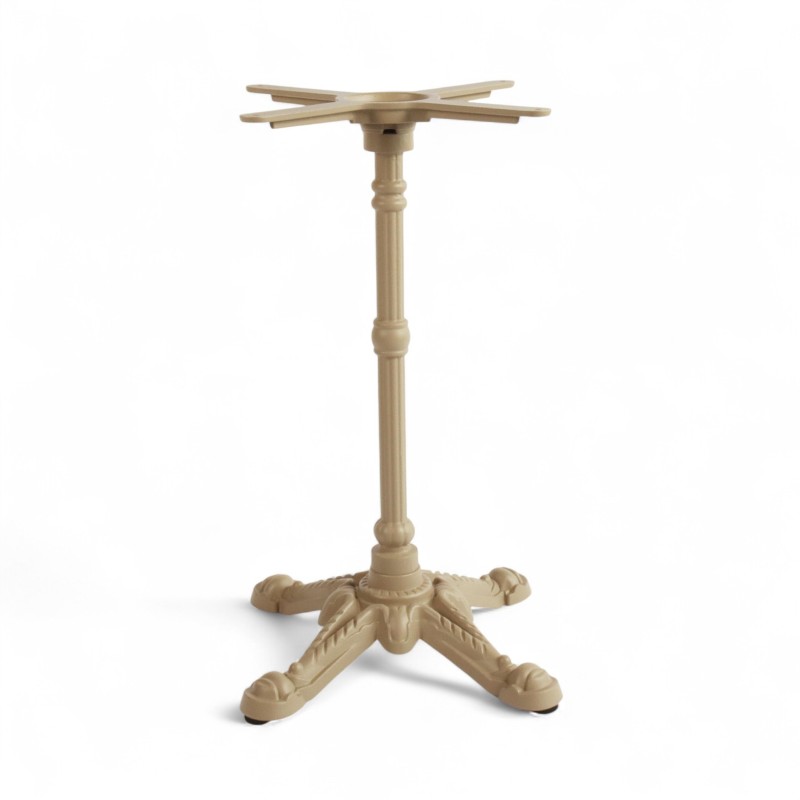 Pied de table couleur beige modèle BISTROT, pied de table 4 branches en fonte Bistromania