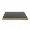 Plateau de table Rond Noir Brillant Nero Graphite Cadre laiton Bistromania