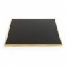 Plateau de table carré Noir Brillant Cadre laiton massif Bistromania