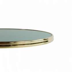 Plateau de table Rond Vert Cerclage laiton Bistromania