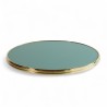 Plateau de table Rond Vert Cerclage laiton Bistromania