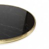Plateau de table Rond Noir Brillant Nero Graphite Cadre laiton Bistromania