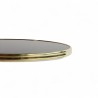 Plateau de table Rond Noir Brillant Nero Graphite Cadre laiton Bistromania