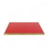 Plateau de table Rond Rouge Capucine Cadre laiton massif Bistromania