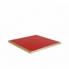 Plateau de table Rond Rouge Capucine Cadre laiton massif Bistromania
