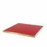 Plateau de table Rond Rouge Capucine Cadre laiton massif Bistromania
