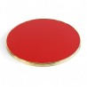 Plateau de table couleur rouge fatal, cadre en laiton massif Bistromania