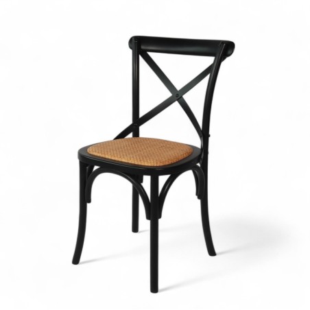 chaise de bistrot tradition noire croix en métal chaise de bistrot tradition noire croix en métal