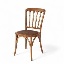 chaise de bistrot en bois napoléon assise tressée