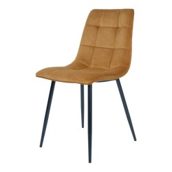 chaise de restaurant matelassée en velours jaune moutarde middelfart house nordic
