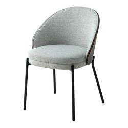 chaise de salle à manger canelas marque house nordic en tissu gris clair