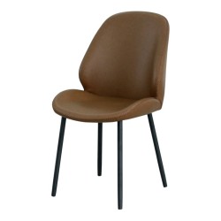 chaise de salle à manger monte carlo similicuir marron house nordic