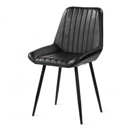 chaise de salle restaurant oxford chr professionnelle en cuir noir