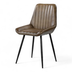 chaise de salle restaurant oxford en cuir vert olive kaki
