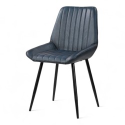 chaise de salle à manger en cuir bleu design restaurant