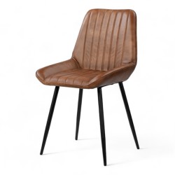 chaise de repas oxford similicuir marron confortable