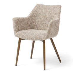 chaise design nordique fjord en tissu beige chiné doux