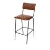Chaise de bar en cuir RETRO - cuir marron Bistromania