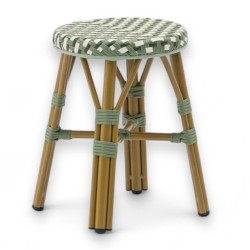 tabouret de terrasse bistrot parisien empilable et tressage vert blanc