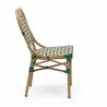 Chaise de terrasse GARROS tressé vert orange. Chaise d'extérieur Bistromania aluminium polyrotin