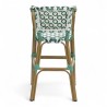 chaise haute bébé parisienne tressée design rotin tressage de couleur vert et blanc