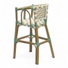 chaise haute bébé parisienne tressée design rotin tressage de couleur vert jaune et blanc