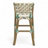 chaise haute bébé parisienne tressée design rotin tressage de couleur vert jaune et blanc