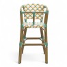 chaise haute bébé parisienne tressée design rotin tressage de couleur vert jaune et blanc