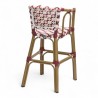chaise haute bébé parisienne tressée design rotin tressage de couleur Rouge et Blanc
