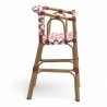 chaise haute bébé parisienne tressée design rotin tressage de couleur Rouge et Blanc