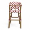 chaise haute bébé parisienne tressée design rotin tressage de couleur Rouge et Blanc