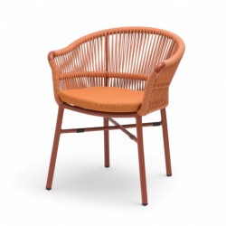 Fauteuil de terrasse CASSIS de couleur terracotta orange brique particulier professionnel assise agréable tissu oléfine