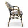 fauteuil tressé restaurant bayonne rotin tressage noir et blanc