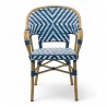 fauteuil tressé restaurant bayonne rotin tressage bleu et blanc