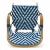 fauteuil de jardin bayonne rotin tressage bleu et blanc