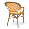 fauteuil de restaurant bayonne rotin tressage jaune et blanc