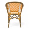 fauteuil de bistrot bayonne rotin tressage jaune et blanc