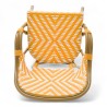 fauteuil extérieur restaurant bayonne rotin tressage jaune et blanc