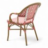 fauteuil de jardin bayonne rotin tressage rose et blanc