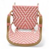 fauteuil bistrot bayonne rotin tressage rose et blanc