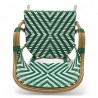 fauteuil extérieur restaurant bayonne rotin tressage vert et blanc