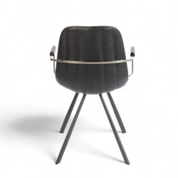 Fauteuil d'intérieur Tucson, assise et dossier en similicuir, et pieds en métal