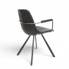 Fauteuil d'intérieur Tucson, assise et dossier en similicuir, et pieds en métal