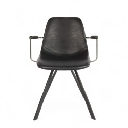 Fauteuil d'intérieur Tucson, assise et dossier en similicuir, et pieds en métal